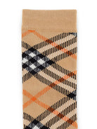 Calzini per bambino Burberry Kids beige con rifinitura a coste - Rubino Kids