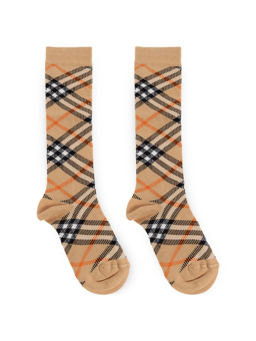 Calzini per bambino Burberry Kids beige con rifinitura a coste - Rubino Kids
