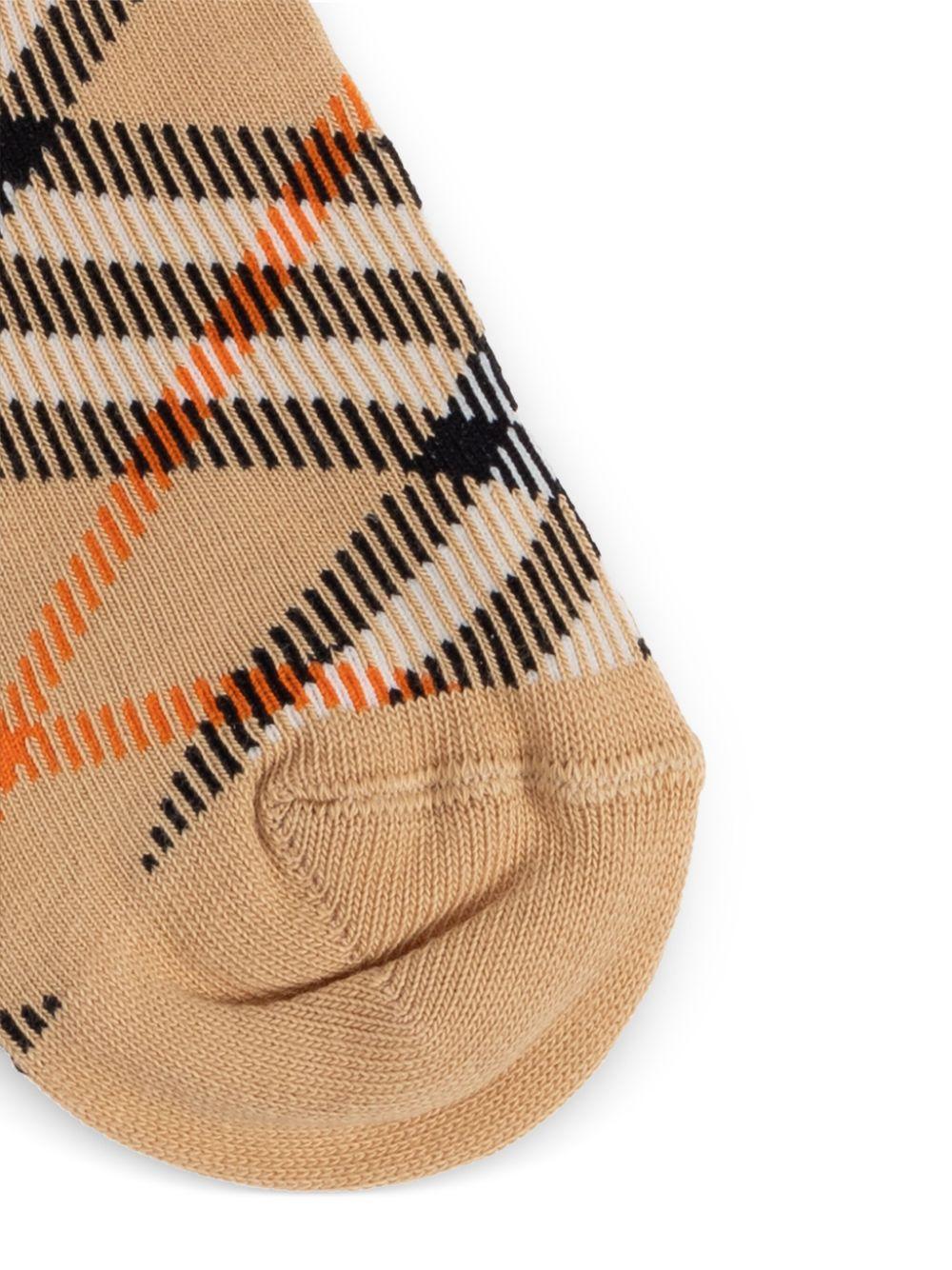Calzini per bambino Burberry Kids beige con rifinitura a coste - Rubino Kids