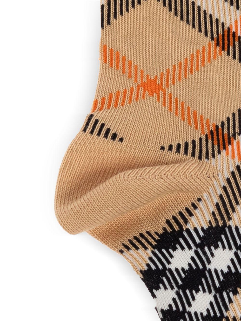 Calzini per bambino Burberry Kids beige con rifinitura a coste - Rubino Kids