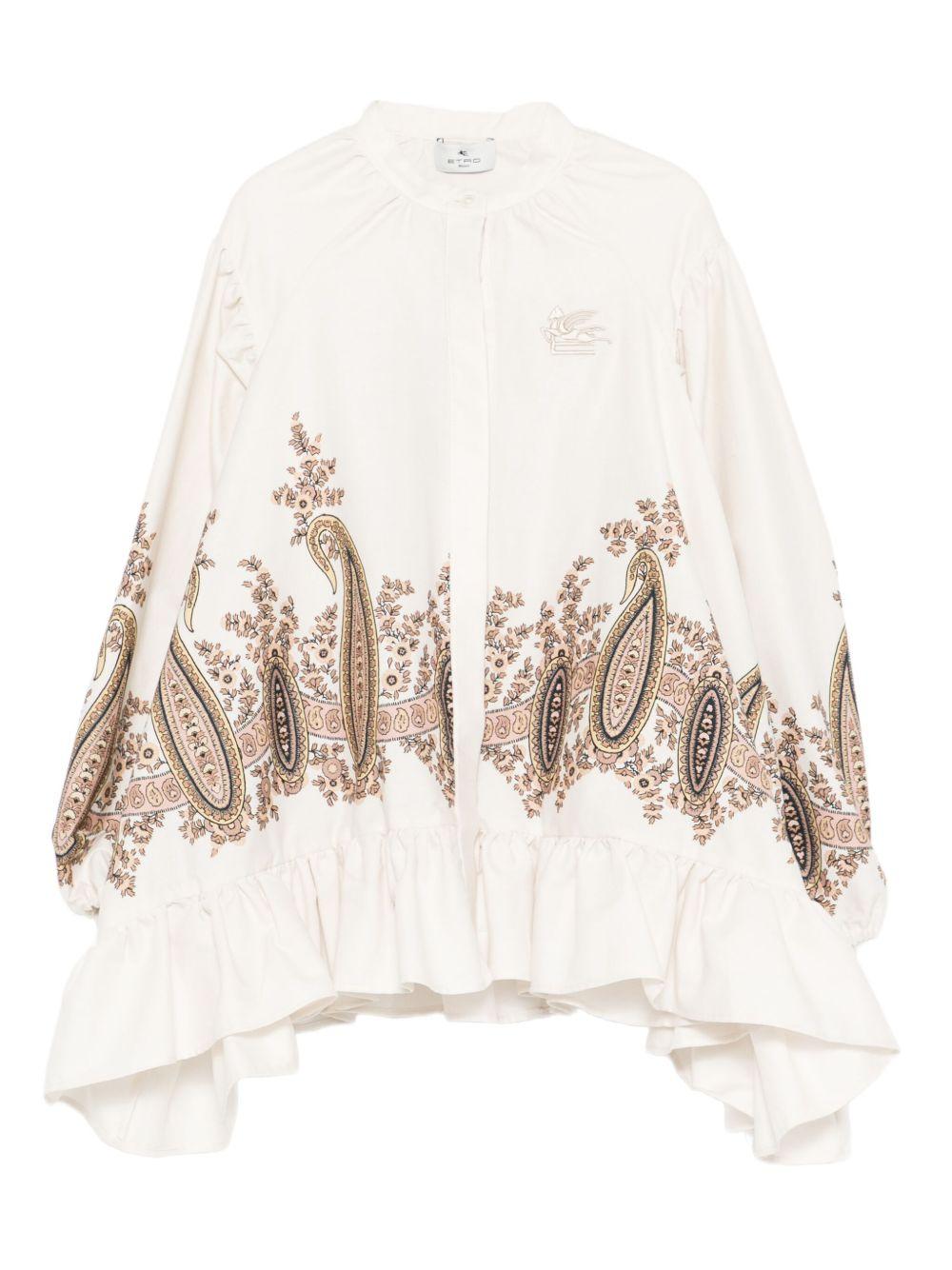 Camicetta per bambina Etro Kids bianca con stampa paisley - Rubino Kids