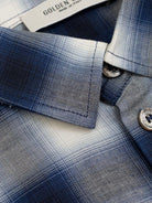 Camicia a quadri per bambino Golden Goose Kids blu con colletto classico - Rubino Kids