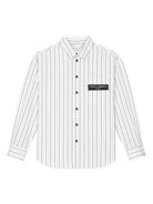 Camicia a righe con applicazione per bambino Dolce & Gabbana Kids bianco con trama popeline - Rubino Kids
