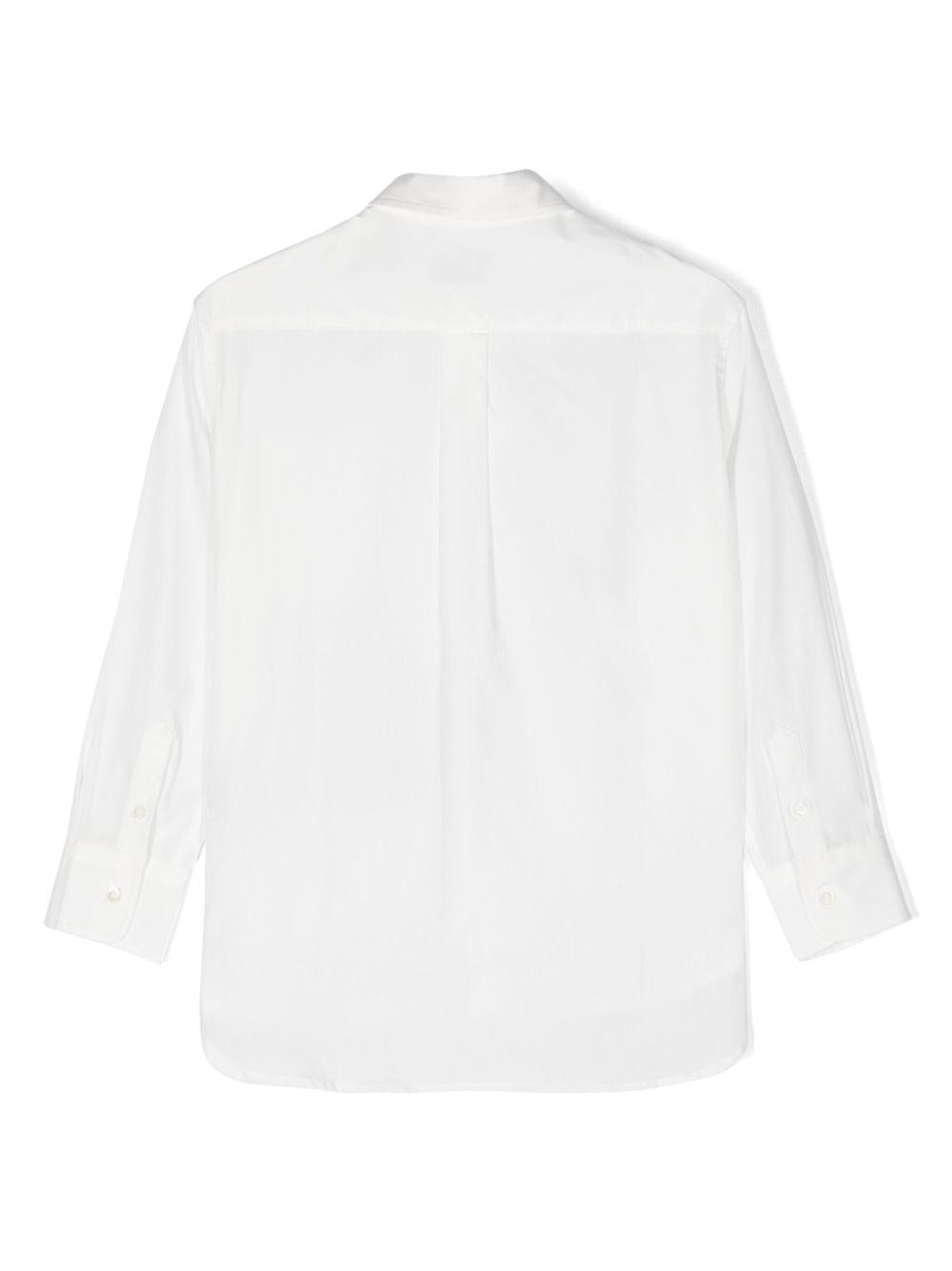 Camicia con logo ricamato per bambino ETRO KIDS bianco con orlo curvo - Rubino Kids