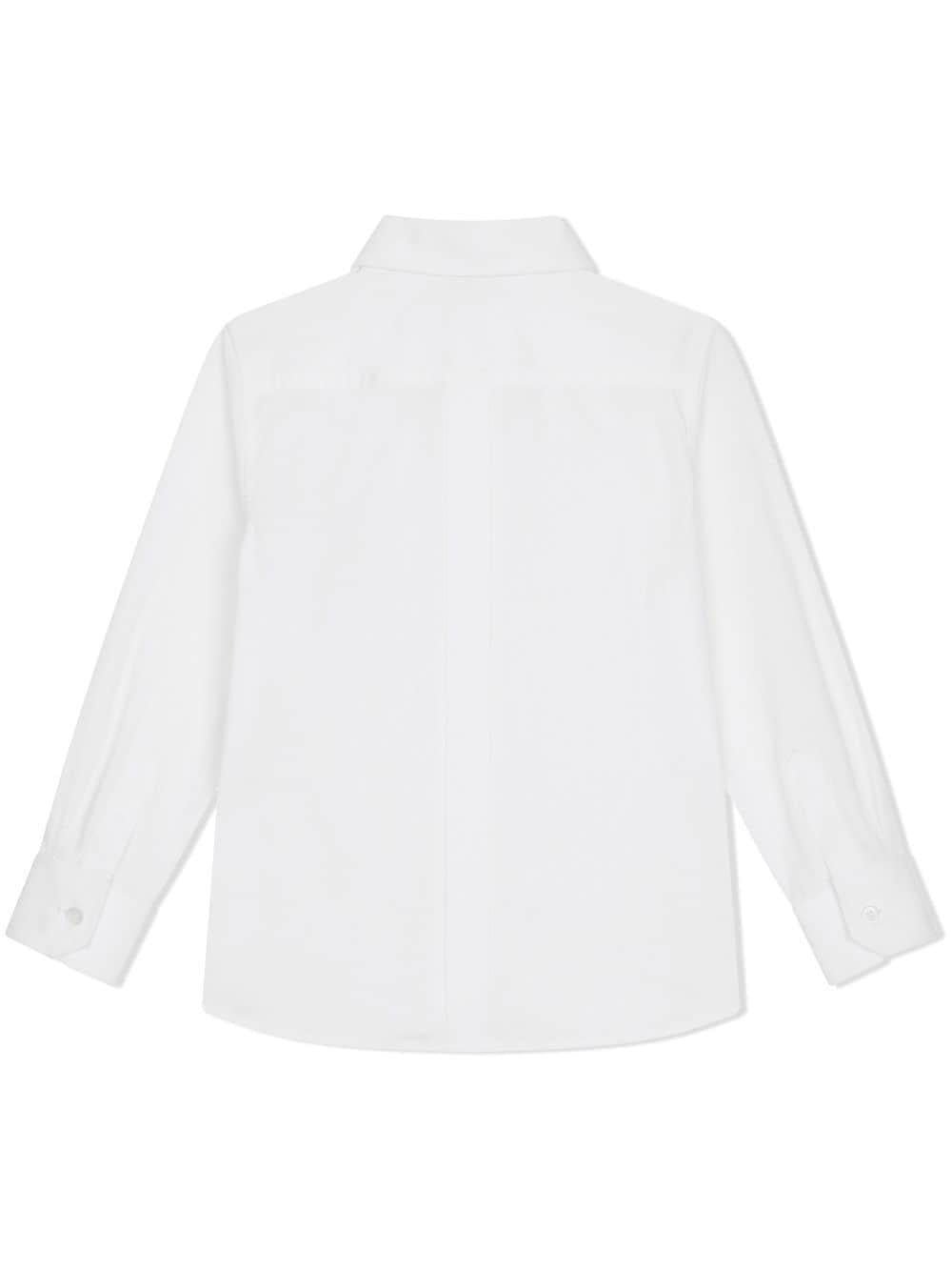 Camicia con placca logo per bambino Dolce & Gabbana Kids bianco con colletto classico - Rubino Kids