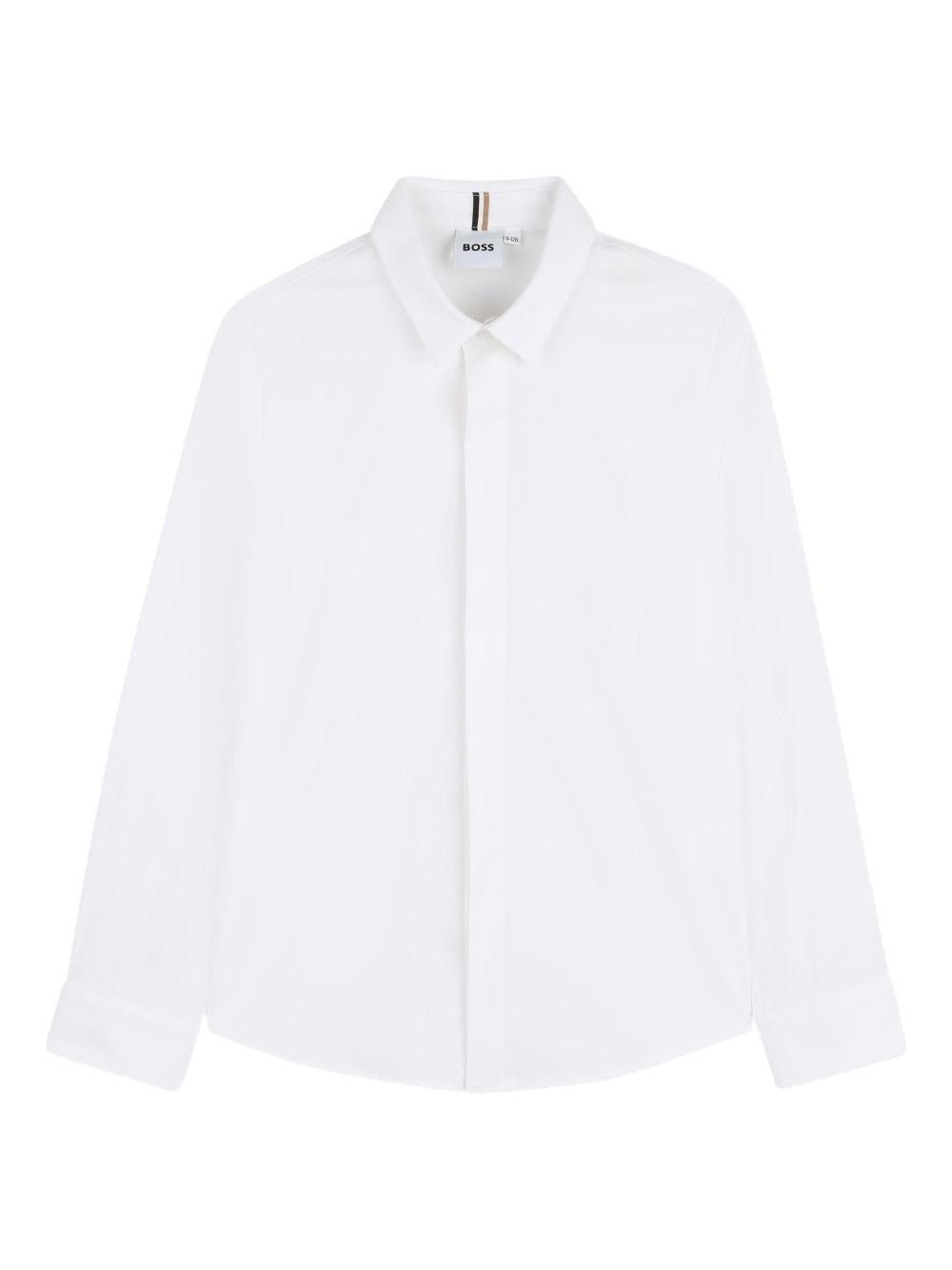 Camicia da bambino Boss Kids bianca a maniche lunghe - Rubino Kids