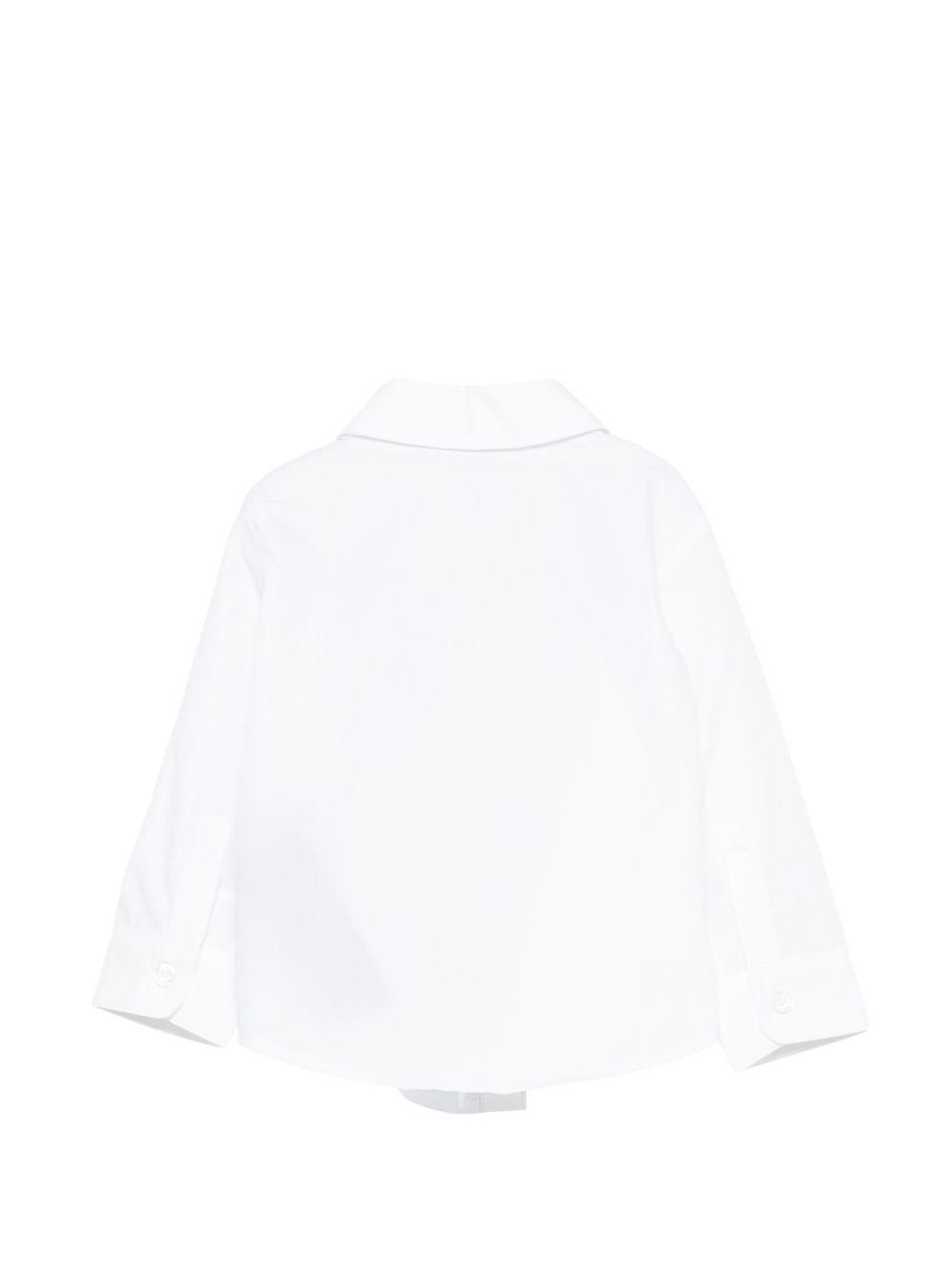 Camicia da neonato Balmain Kids bianca con logo ricamato - Rubino Kids