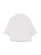 Camicia in lurex per bambina Brunello Cucinello Kids lilla con risvolti - Rubino Kids