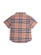 Camicia neonato Burberry Kids beige con motivo a quadri - Rubino Kids