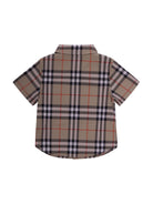 Camicia neonato Burberry Kids beige con motivo a quadri - Rubino Kids
