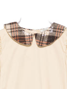 Camicia per bambina A'lapage beige con colletto con motivo a quadri - Rubino Kids