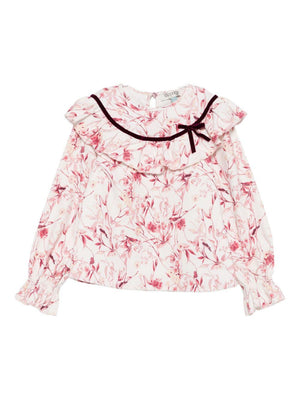 Camicia per bambina A'lapage rosa stampa floreale