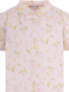 Camicia per bambina Bonpoint bianca con stampa ciliegie all - over - Rubino Kids