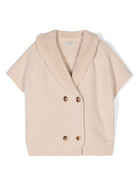 Camicia per bambina Donsje beige con chiusura doppiopetto - Rubino Kids