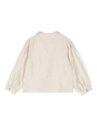 Camicia per bambina Donsje Ister beige con colletto con pettorina - Rubino Kids