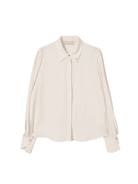 Camicia per bambina Elisabetta Franchi La Mia Bambina beige con colletto classico - Rubino Kids