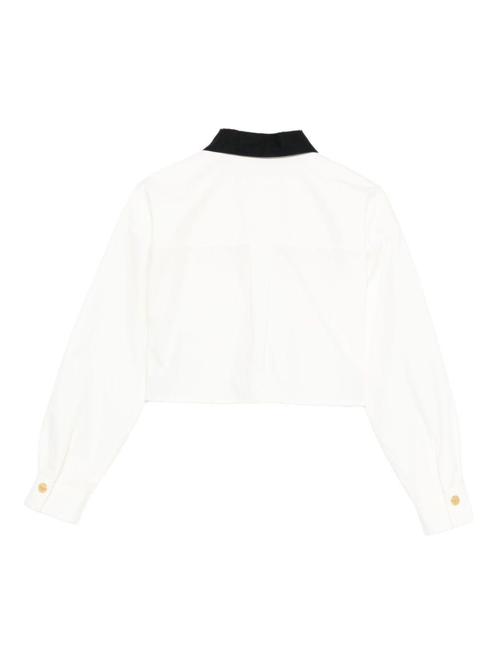 Camicia per bambina Elisabetta Franchi La Mia Bambina bianca con design crop - Rubino Kids