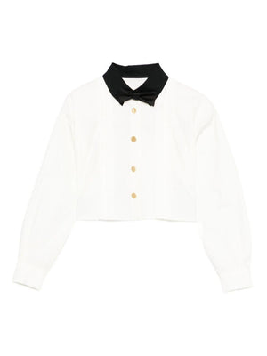 Elisabetta Franchi La Mia Bambina white shirt with crop design for girls