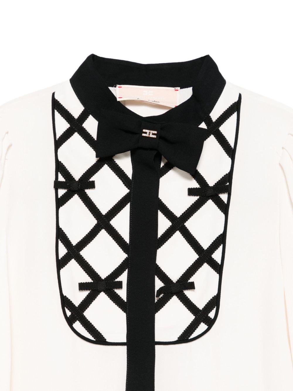 Camicia per bambina Elisabetta Franchi La Mia Bambina bianca con dettaglio nero - Rubino Kids