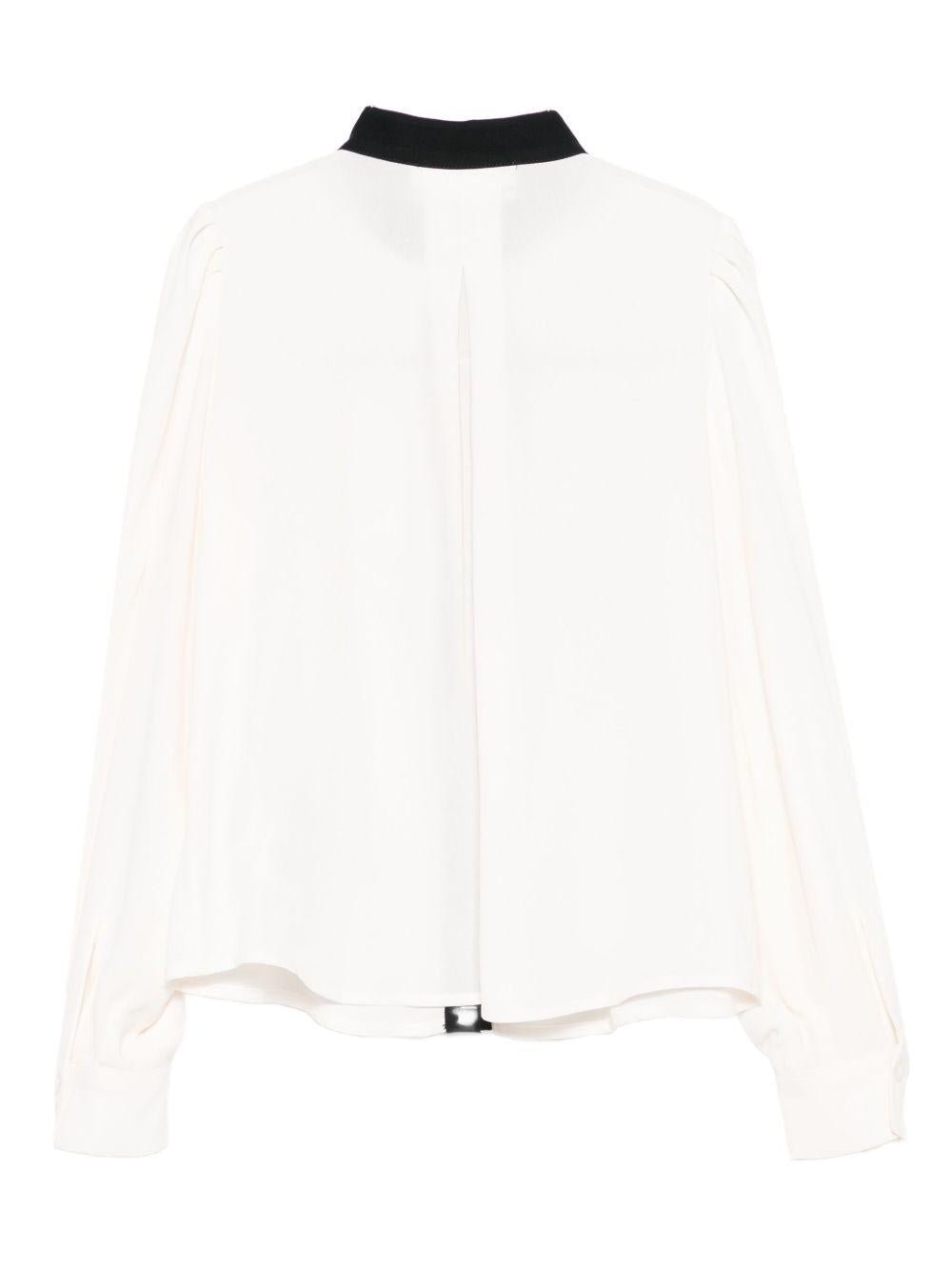 Camicia per bambina Elisabetta Franchi La Mia Bambina bianca con dettaglio nero - Rubino Kids