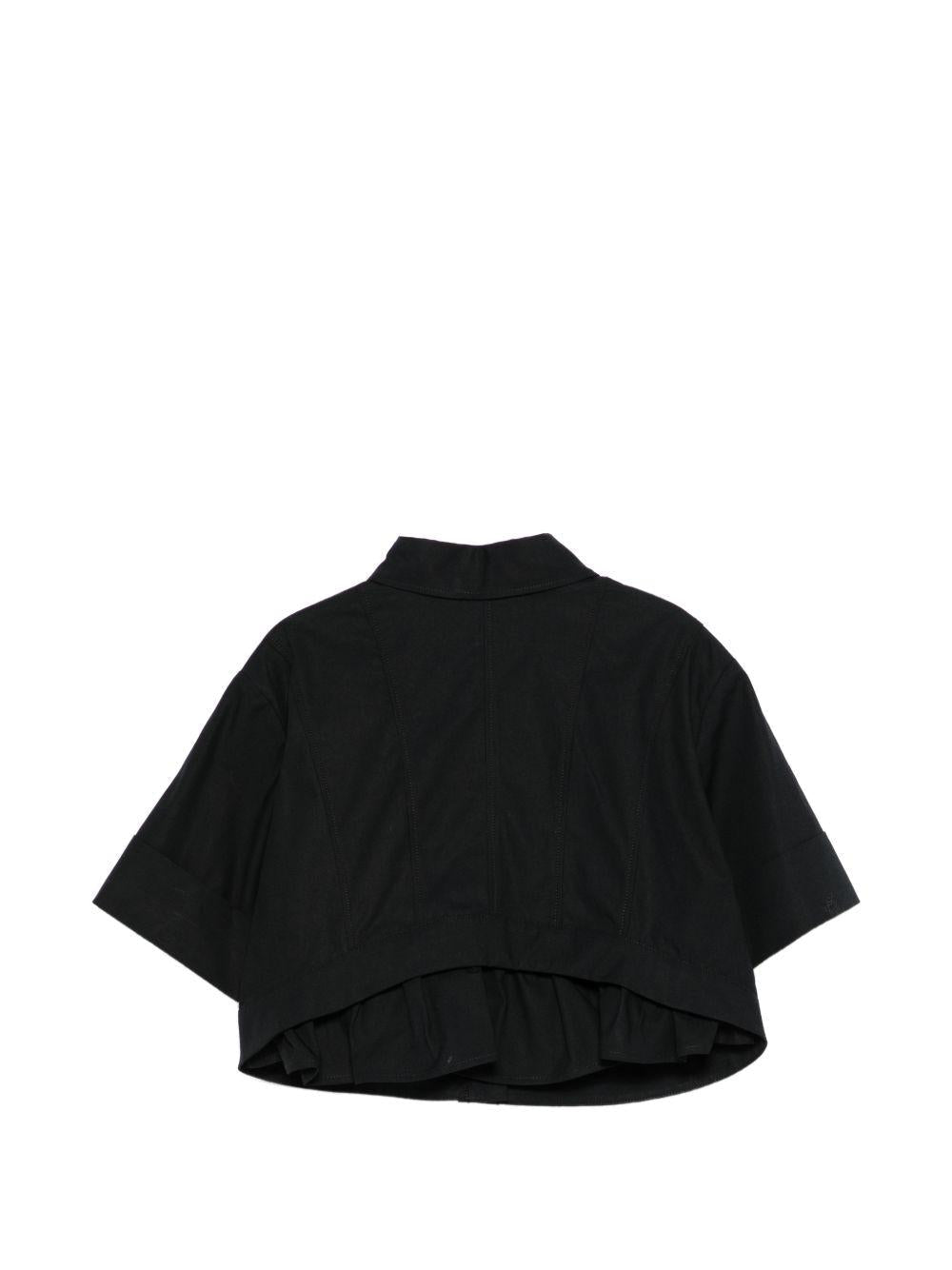 Camicia per bambina Elisabetta Franchi La Mia bambina nera con colletto a punta - Rubino Kids