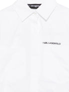Camicia per bambina Karl Lagerfeld Kids bianca con tasca sul petto - Rubino Kids
