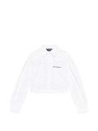 Camicia per bambina Karl Lagerfeld Kids bianca con tasca sul petto - Rubino Kids