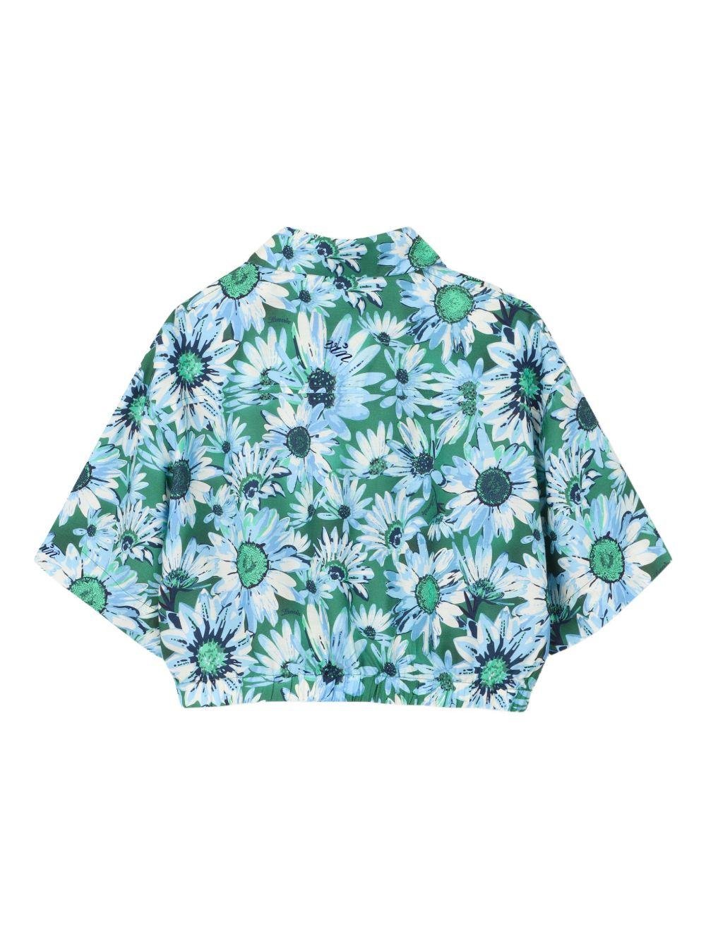 Camicia per bambina Lanvin Enfant multicolor con stampa a fiori - Rubino Kids