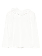 Camicia per bambina Monnalisa bianca con colletto arricciato - Rubino Kids