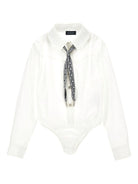 Camicia per bambina Monnalisa bianca con polsini con abbottonatura - Rubino Kids