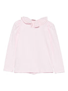 Camicia per bambina Monnalisa rosa con colletto arricciato - Rubino Kids