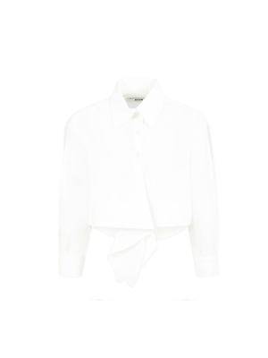 MSGM Kids white shirt for girls with ruffles