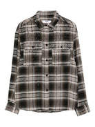 Camicia per bambina MSGM Kids nero con motivo a quadri con decorazione - Rubino Kids