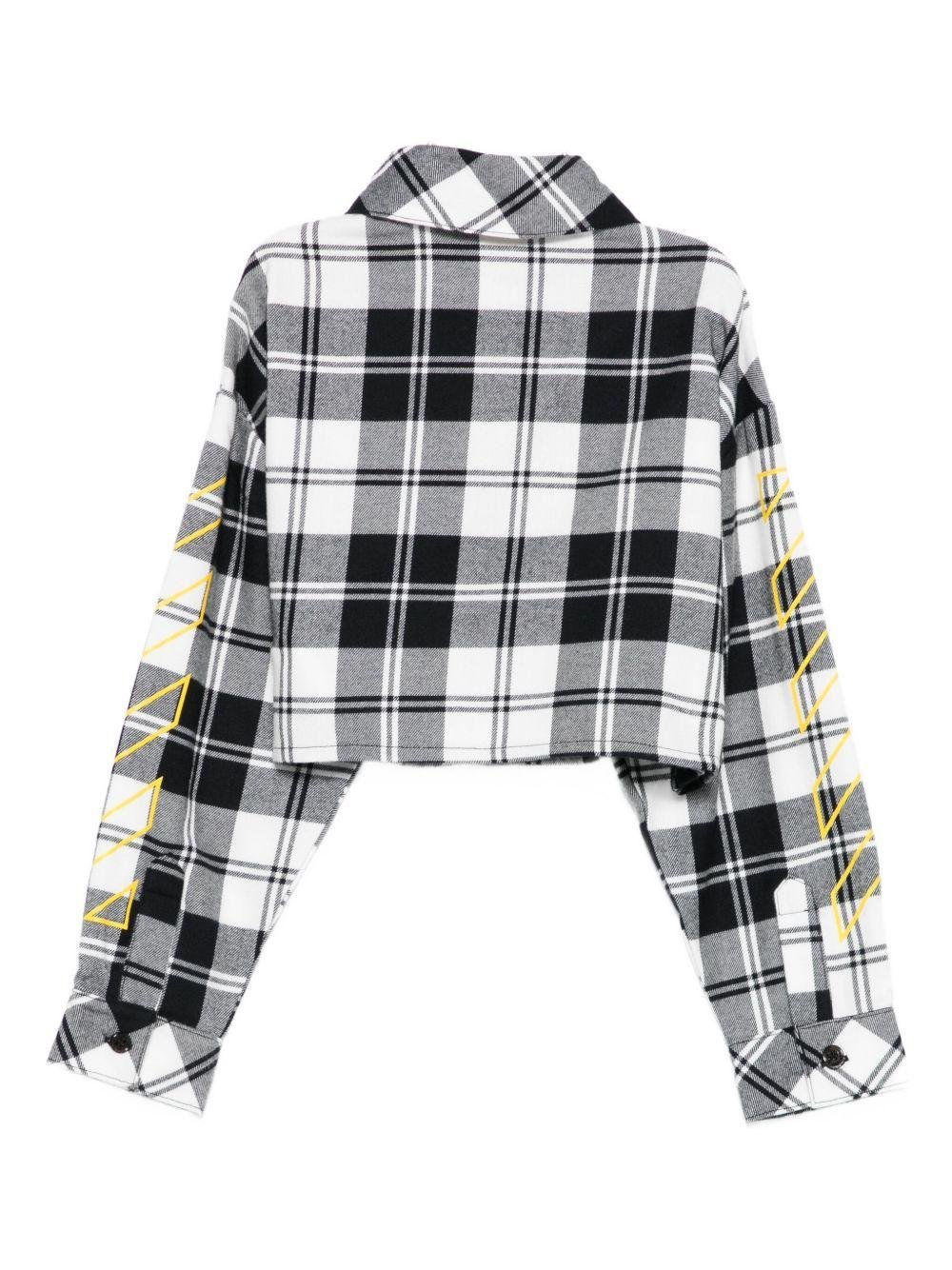 Camicia per bambina Off - White Kids bianco e nero a quadri - Rubino Kids