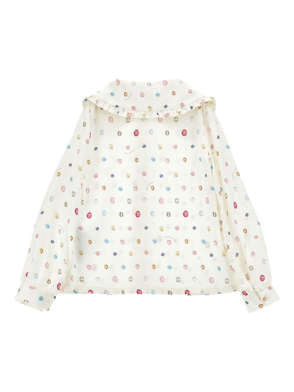 Camicia per bambina Stitch Disney x Monnalisa bianco con ruches - Rubino Kids