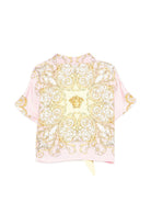 Camicia per bambina Versace Kids rosa con design barocco - Rubino Kids