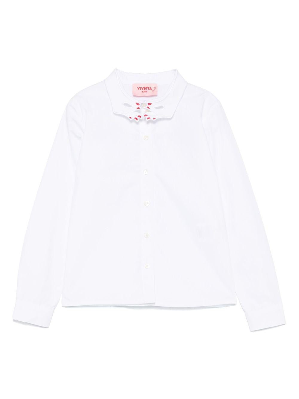 Camicia per bambina Vivetta bianco con design ricamato - Rubino Kids