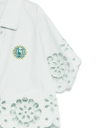 Camicia per bambina Zimmermann Kids verde con dettagli traforati - Rubino Kids