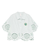 Camicia per bambina Zimmermann Kids verde con dettagli traforati - Rubino Kids