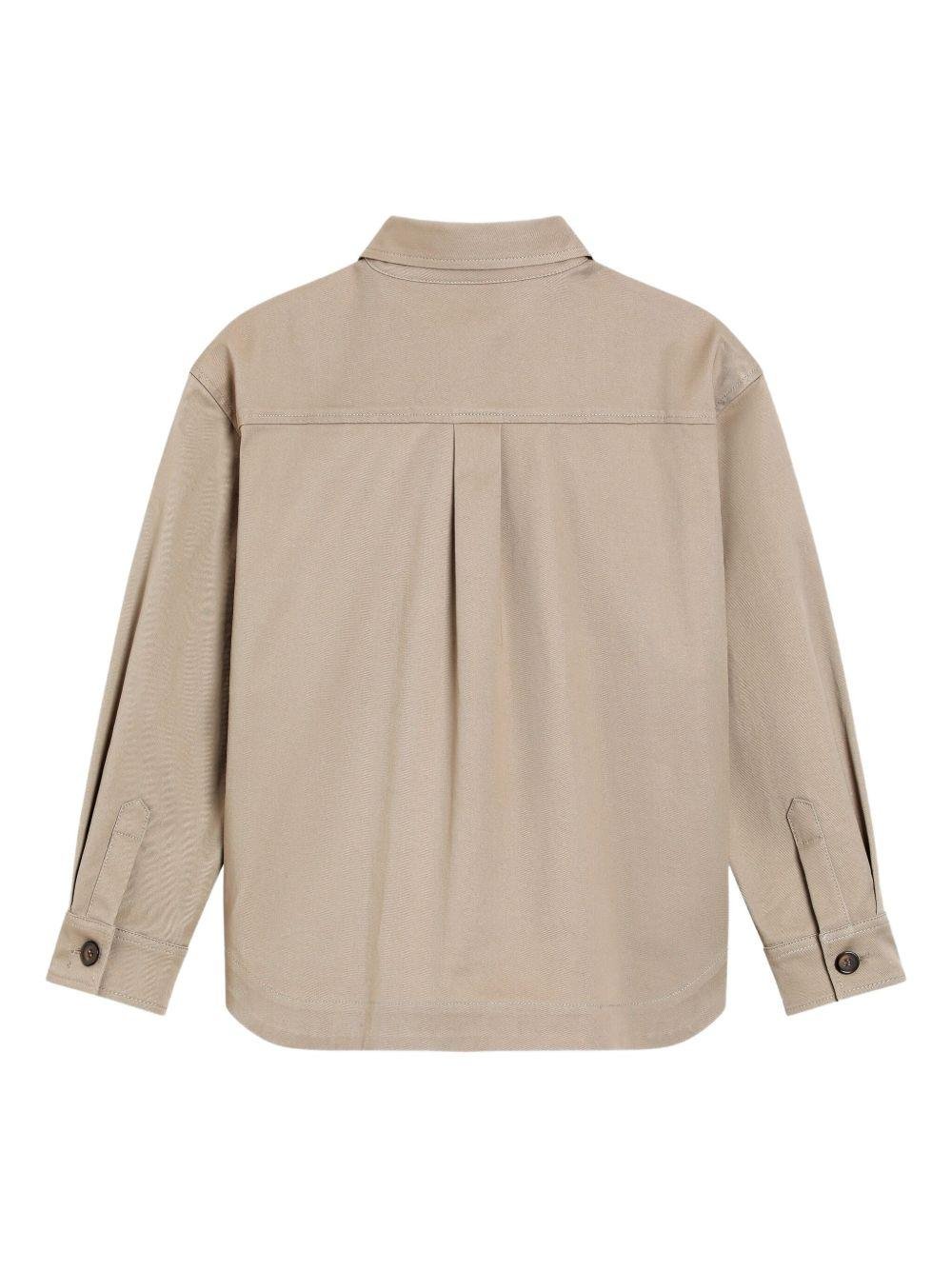 Camicia per bambini Dolce & Gabbana Kids beige con chiusura frontale con zip - Rubino Kids