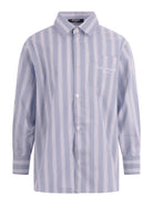 Camicia per bambino Balmain Kids azzurra con motivo a righe - Rubino Kids