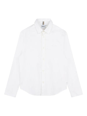 Boss Kids white shirt with embroidered logo