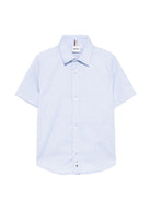 Camicia per bambino Boss Kidswear azzurro con maniche corte - Rubino Kids