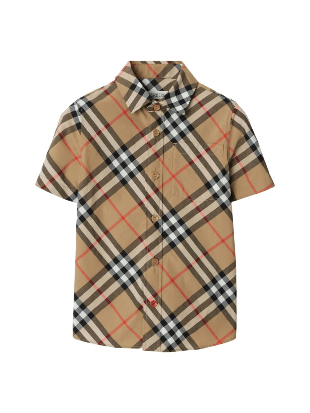 Camicia per bambino Burberry Kids beige con motivo Vintage check - Rubino Kids