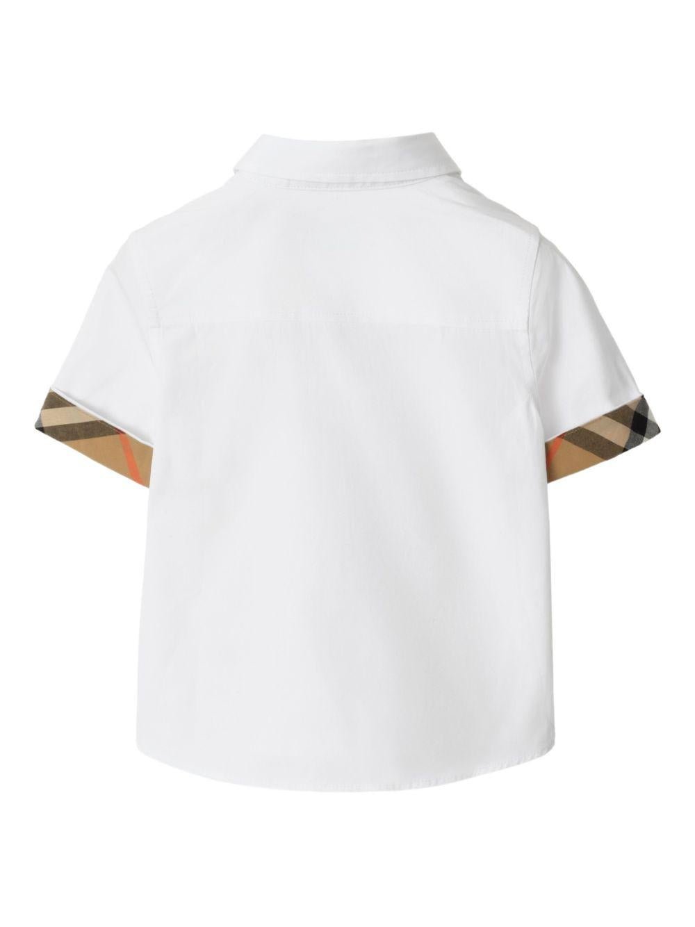 Camicia per bambino Burberry Kids bianca con colletto a punta - Rubino Kids