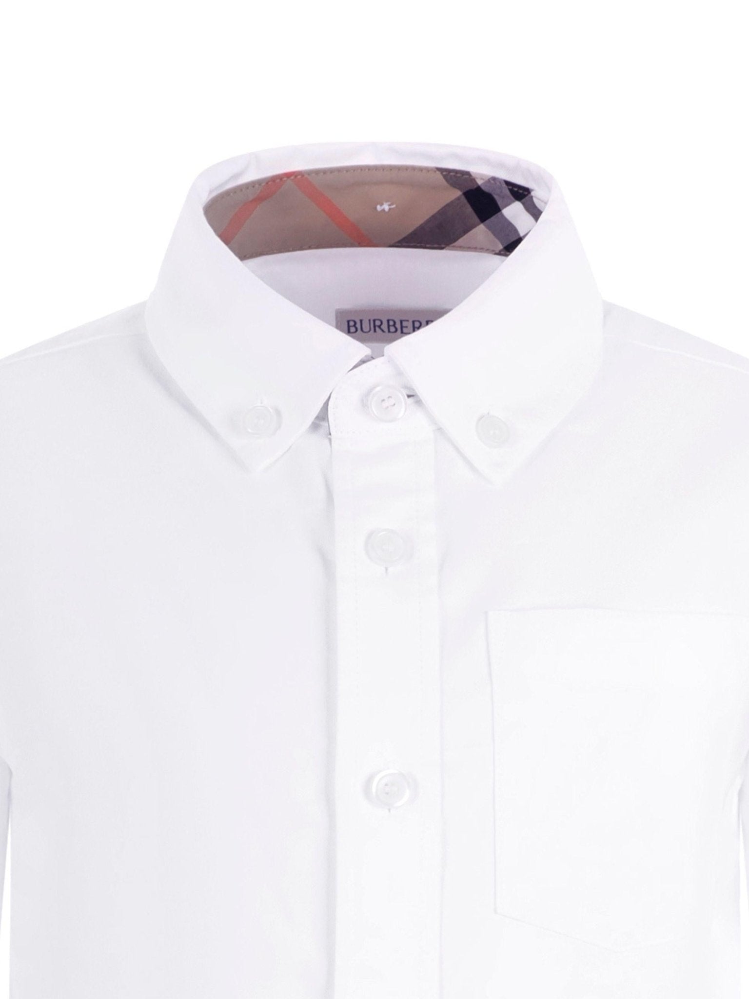 Camicia per bambino Burberry Kids bianca con colletto classico - Rubino Kids