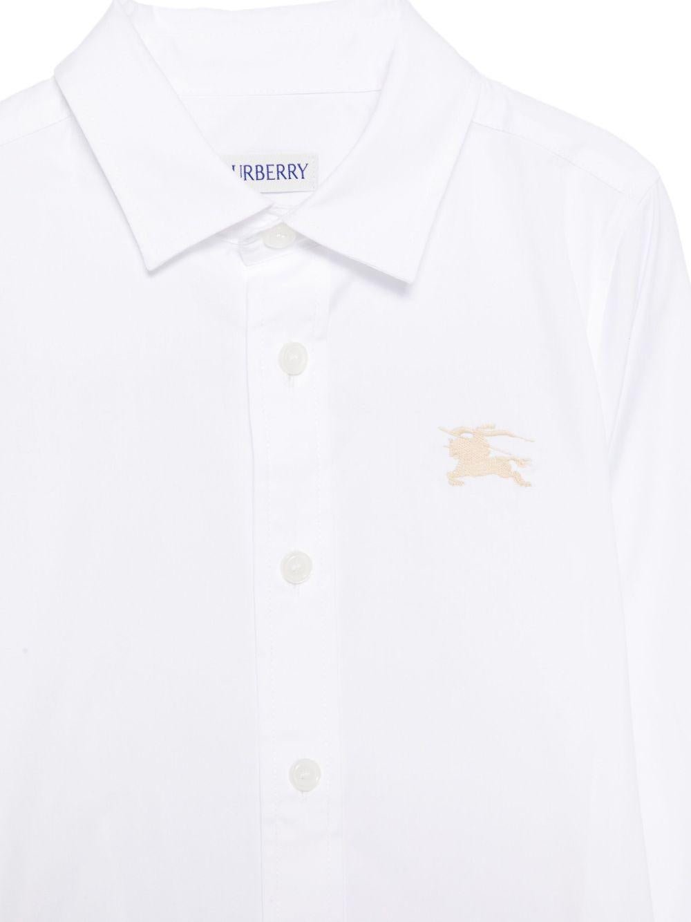 Camicia per bambino Burberry Kids bianca con logo - Rubino Kids