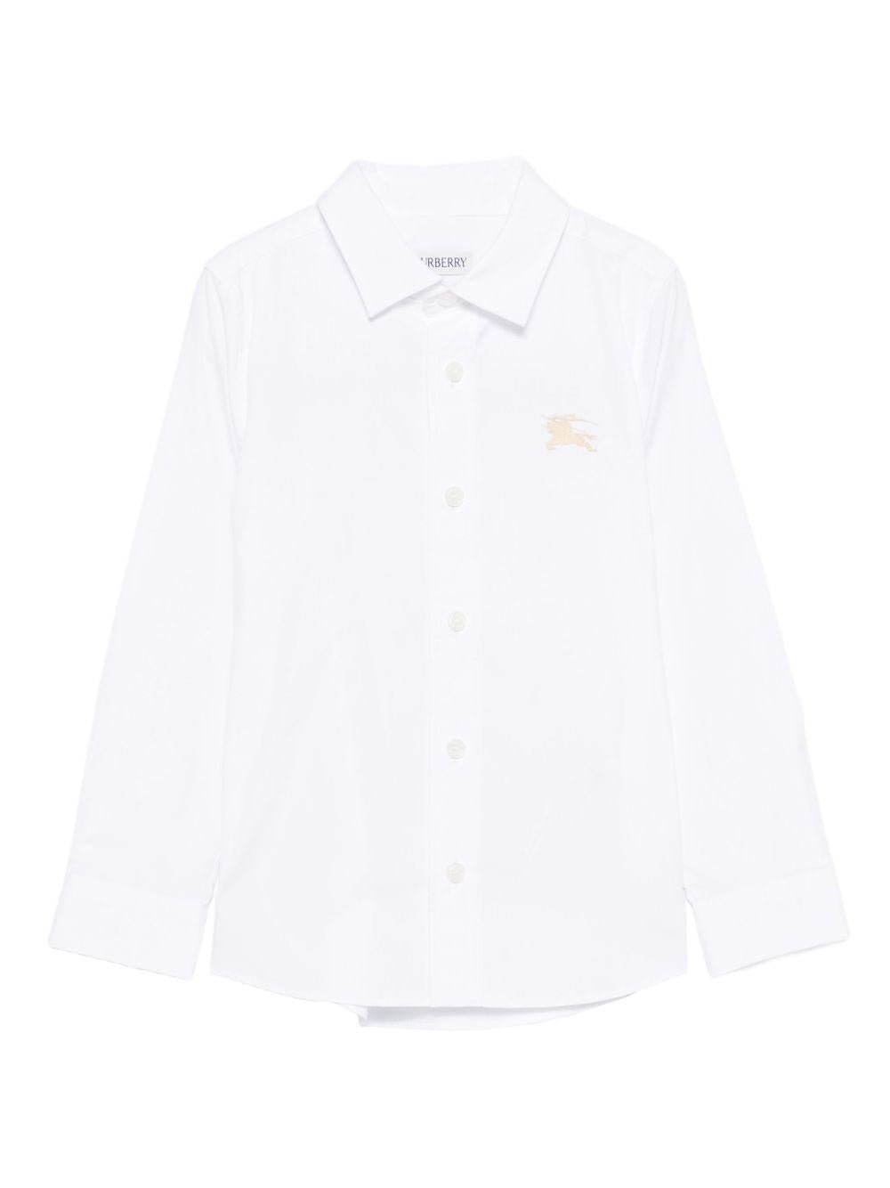 Camicia per bambino Burberry Kids bianca con logo - Rubino Kids