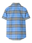 Camicia per bambino Burberry Kids blu con motivo a quadri - Rubino Kids