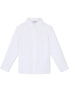 Camicia per bambino Dolce & Gabbana Kids bianco con ricamo logo - Rubino Kids